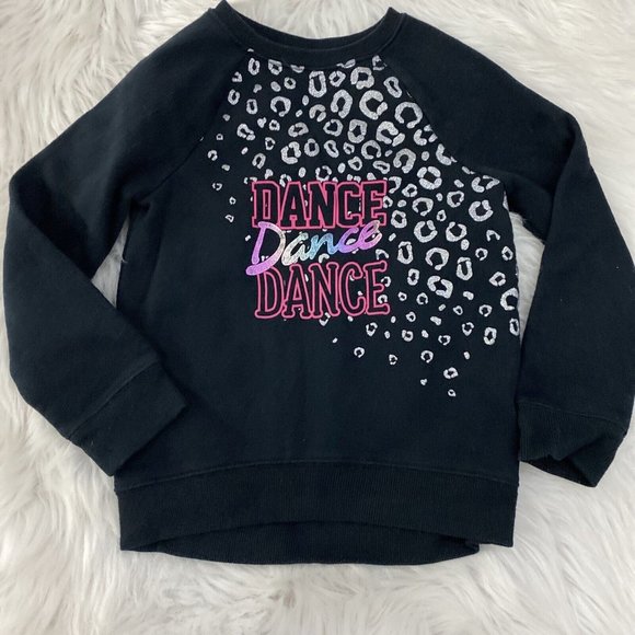 Jumping Beans girls sparkle cheetah print DANCE sweater size 5 - Picture 1 of 7
